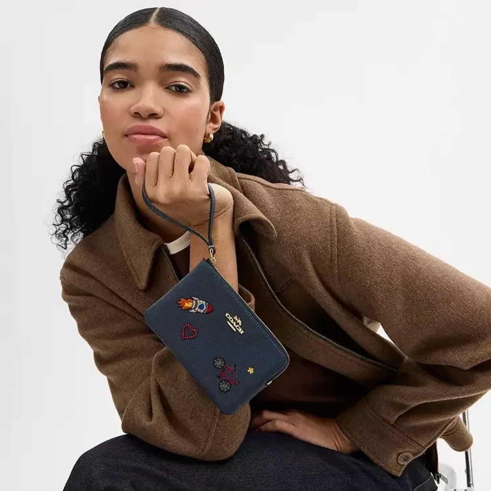 Coach Corner Zip Wristlet (rocket)